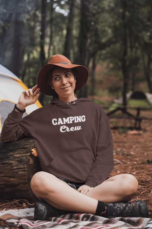 C & Win Sports Camping Crew Hoodie ( Double Sided) Dark Chocolate / S - C & Win Sports